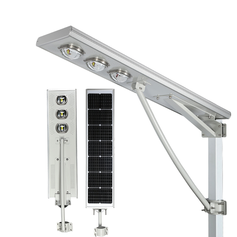 Ensunlight mejor calidad impermeable al aire libre IP65 Cob 50w 100w 150w 200w integrado todo en uno lámpara de calle LED solar